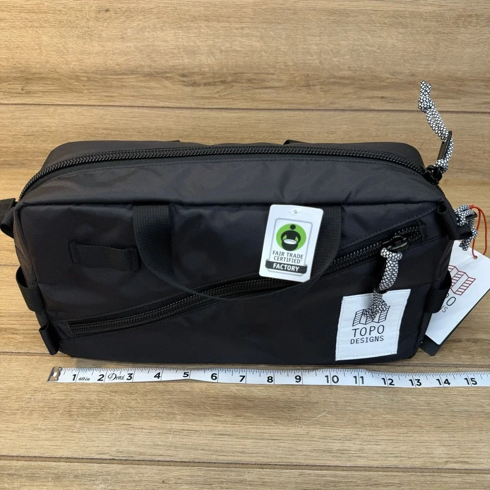 Topo Designs Quick Pack Shoulder Crossbody Waist Bag Black 7L NWT